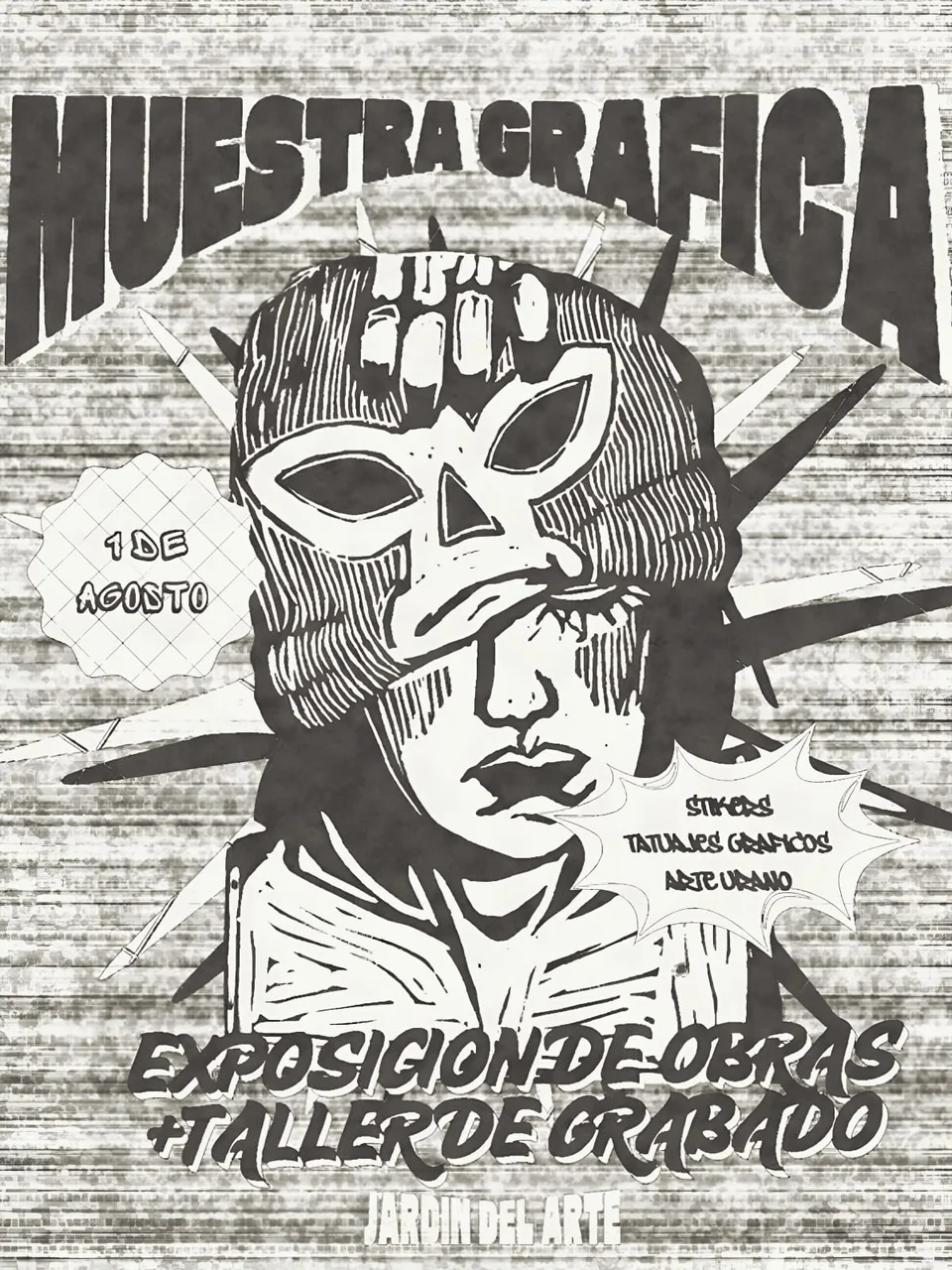 Cartel monocromático de Muestra Gráfica
